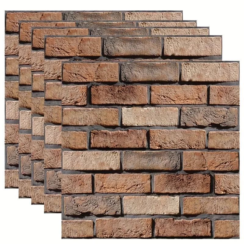 10 sztuk samoprzylepnych tapet 3D z motywem cegły i drewna – naklejki ścienne typu „peel and stick”, wodoodporne, do salonu, sypialni, łazienki