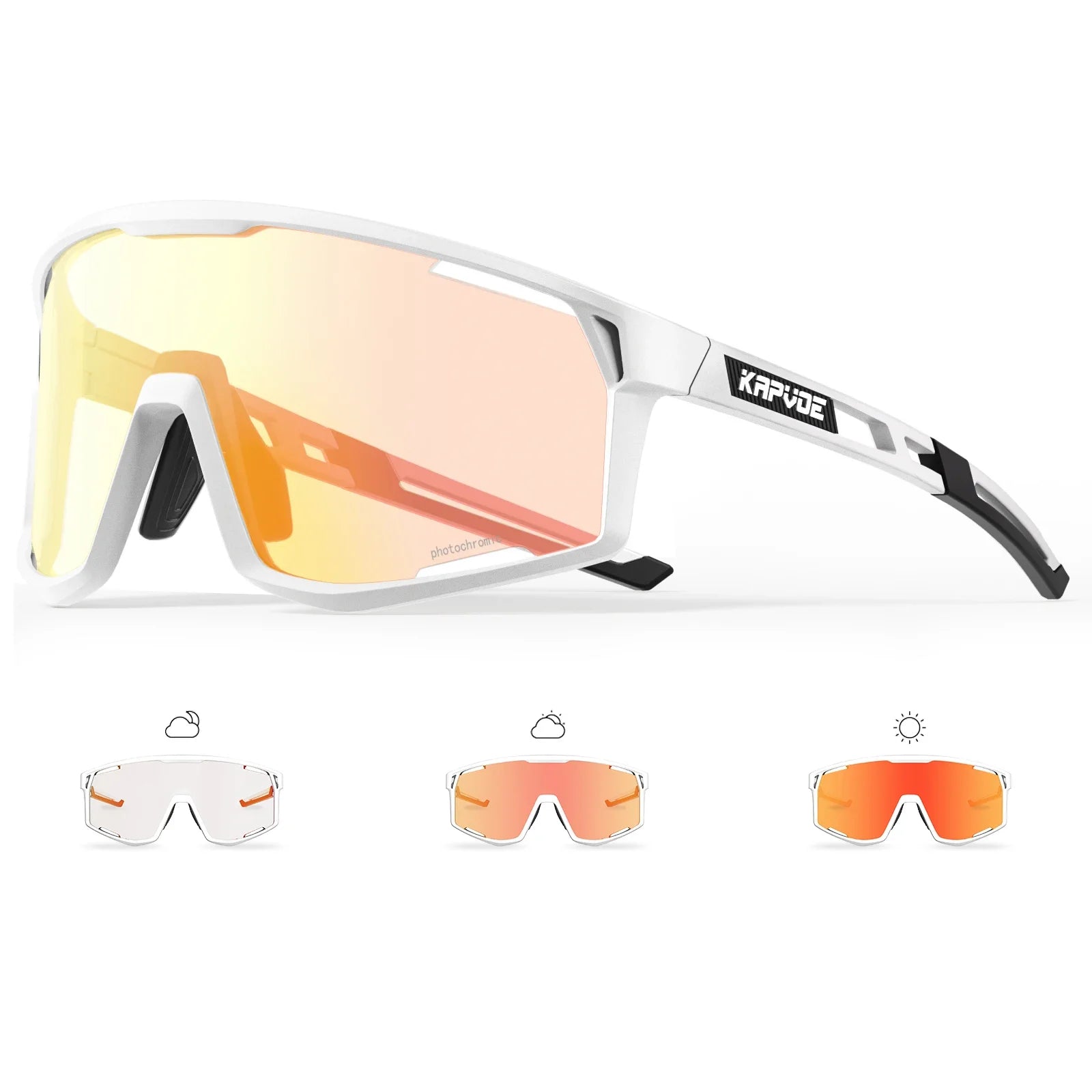 Okulary rowerowe KAPVOE fotochromowe UV400. Szosowe.