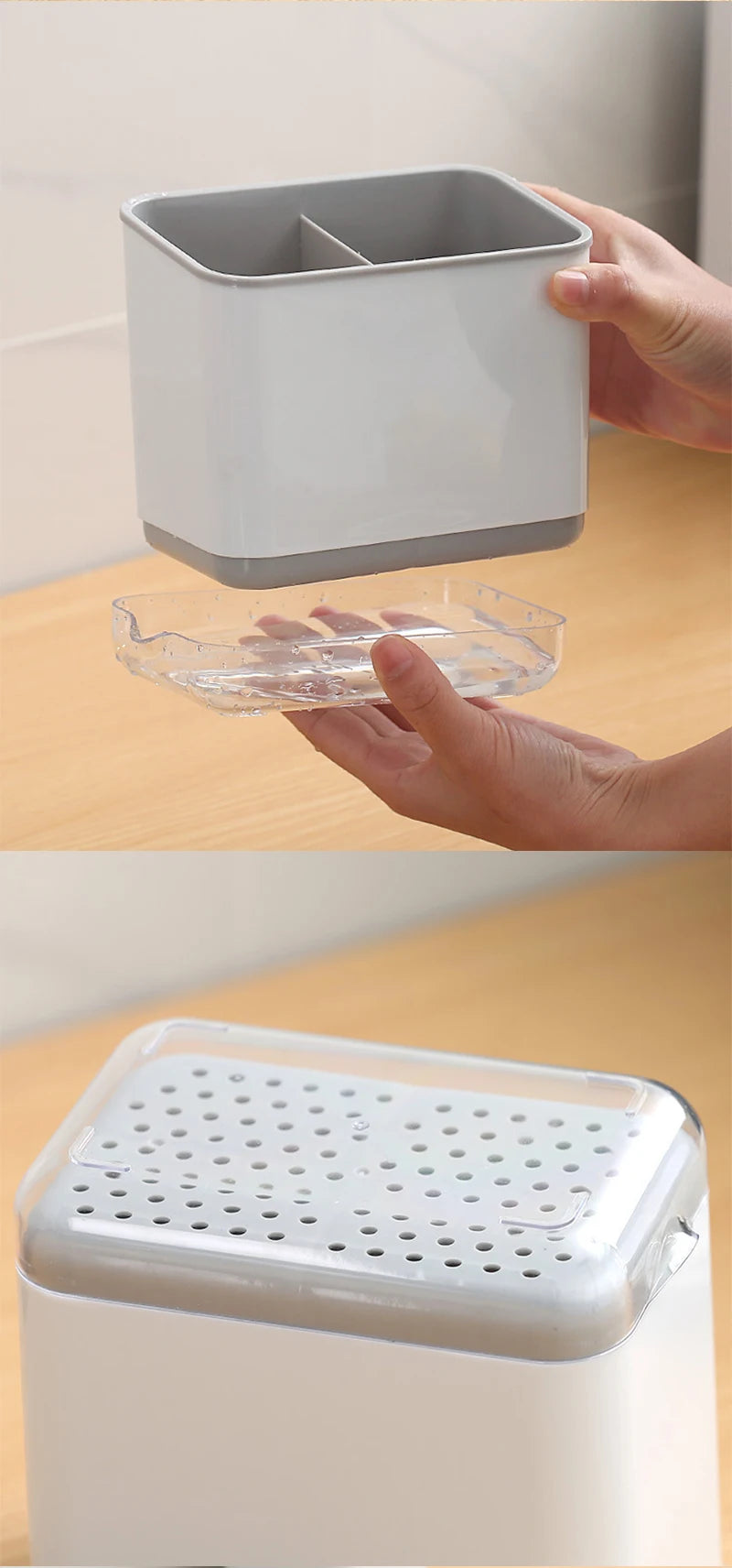 Wielofunkcyjny uchwyt do przechowywania łyżek i widelców.