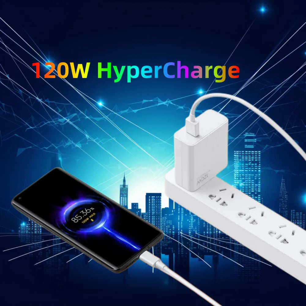 Oryginalna ładowarka Turbo Fast Charge 120 W EU/US Hypercharge Adapter do Xiaomi Redmi Note.