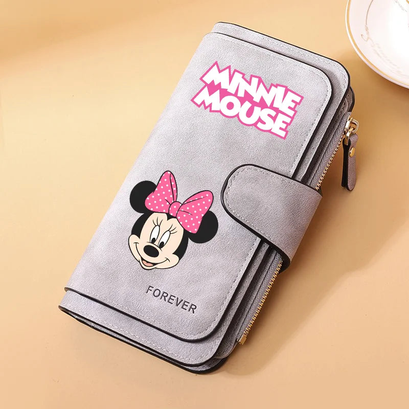 Portfel damski z długim zamkiem błyskawicznym i klamrą, skóra