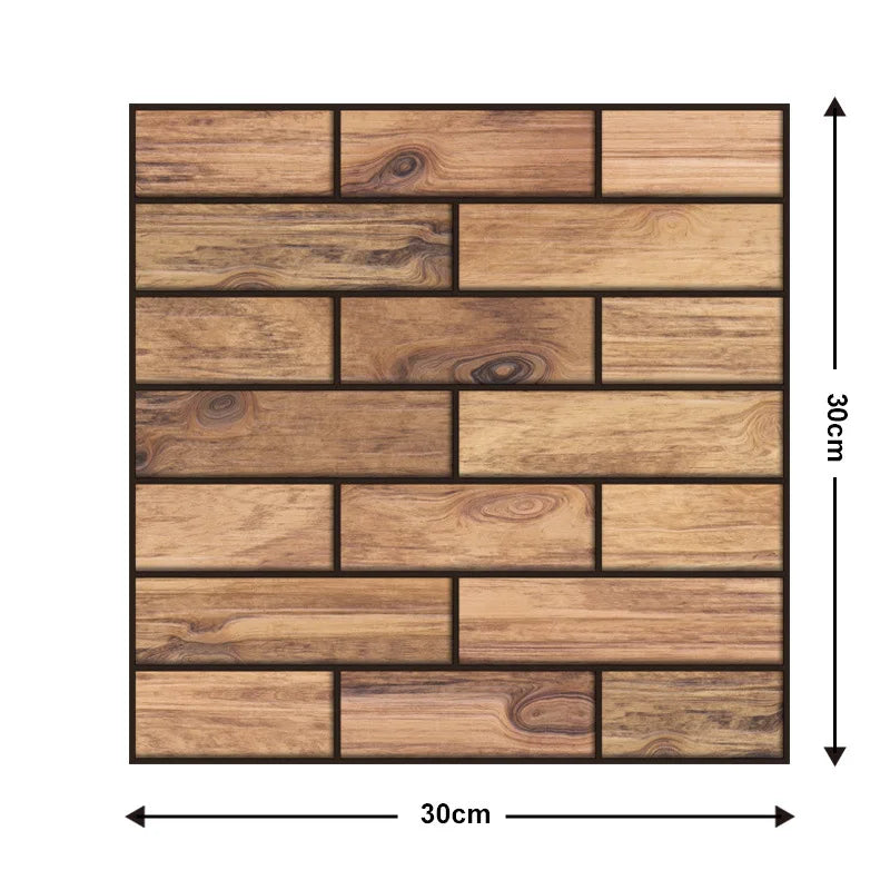 10 sztuk samoprzylepnych tapet 3D z motywem cegły i drewna – naklejki ścienne typu „peel and stick”, wodoodporne, do salonu, sypialni, łazienki