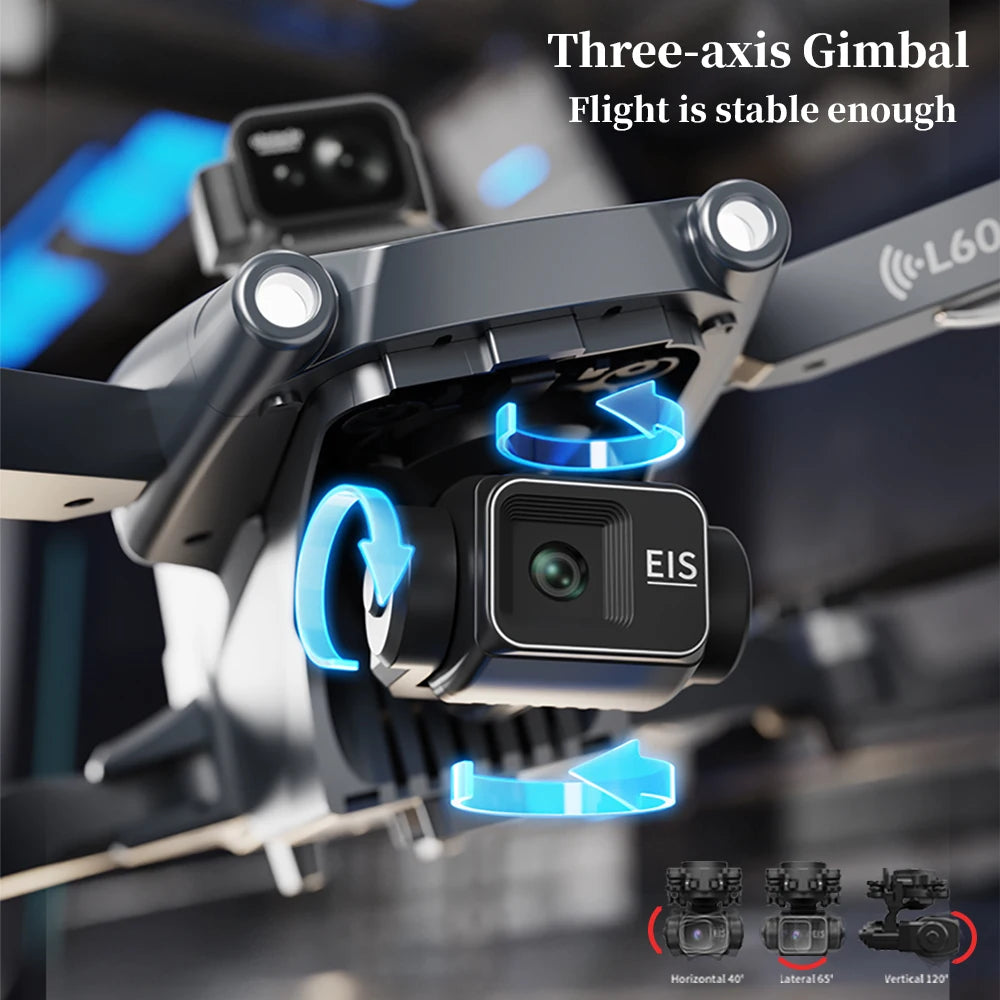 Nowy profesjonalny dron L600 Pro Max z kamerą 8K, 3-osiowym gimbalem, Wi-Fi, funkcją omijania przeszkód 360°, dużym ekranem FPV i bezszczotkowym silnikiem RC.