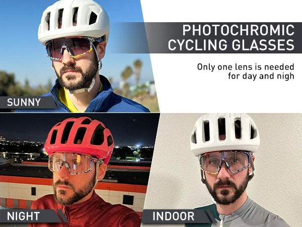 Okulary rowerowe fotochromatyczne męskie/damskie szosowe.