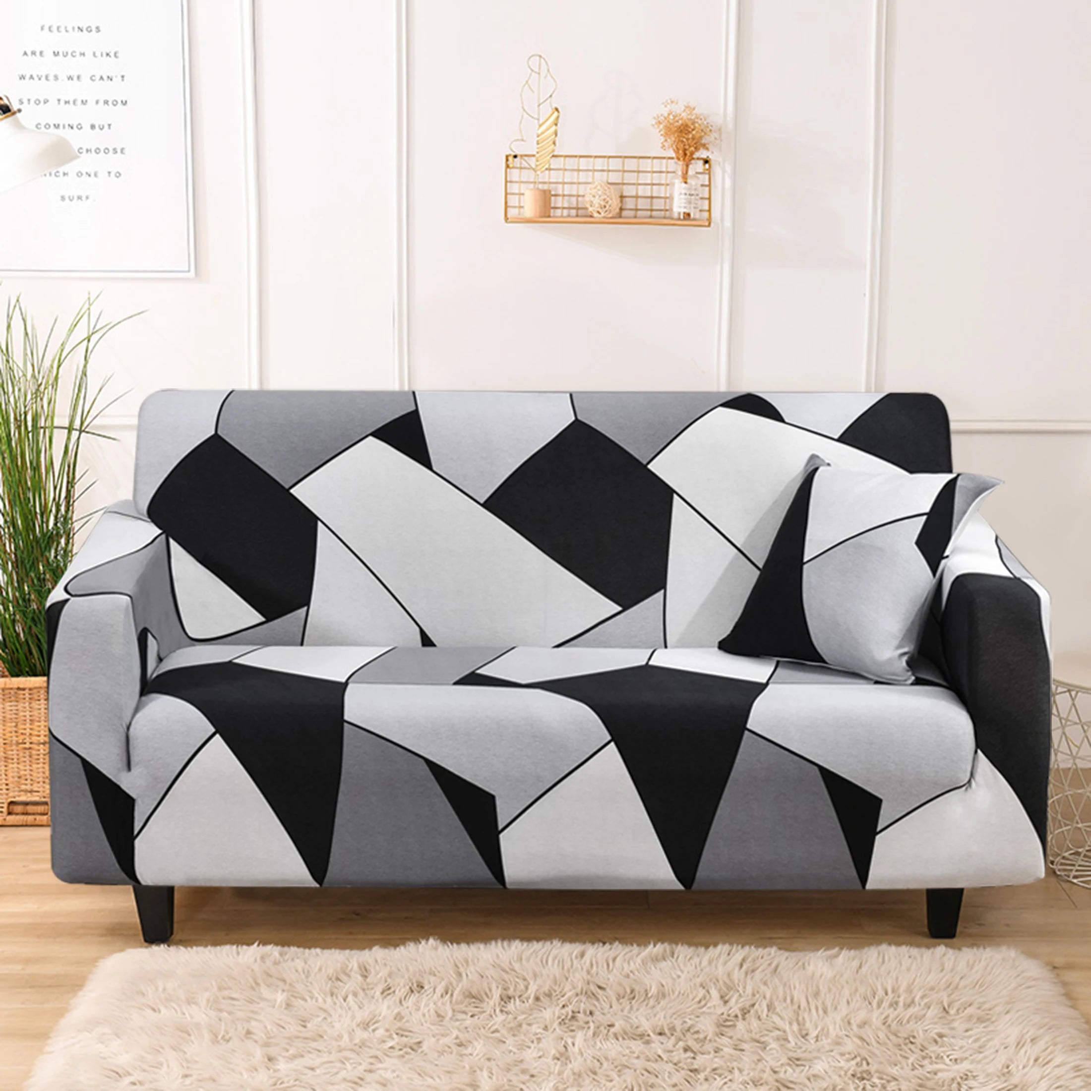 Pokrowce na sofę do salonu na  1/2/3/4-osobową Geometryczne pokrowce na sofę