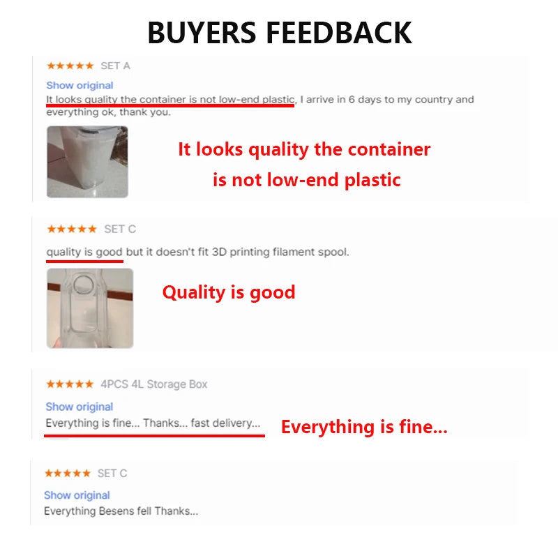 Pojemniki do przechowywania produktów sypkich i  innych