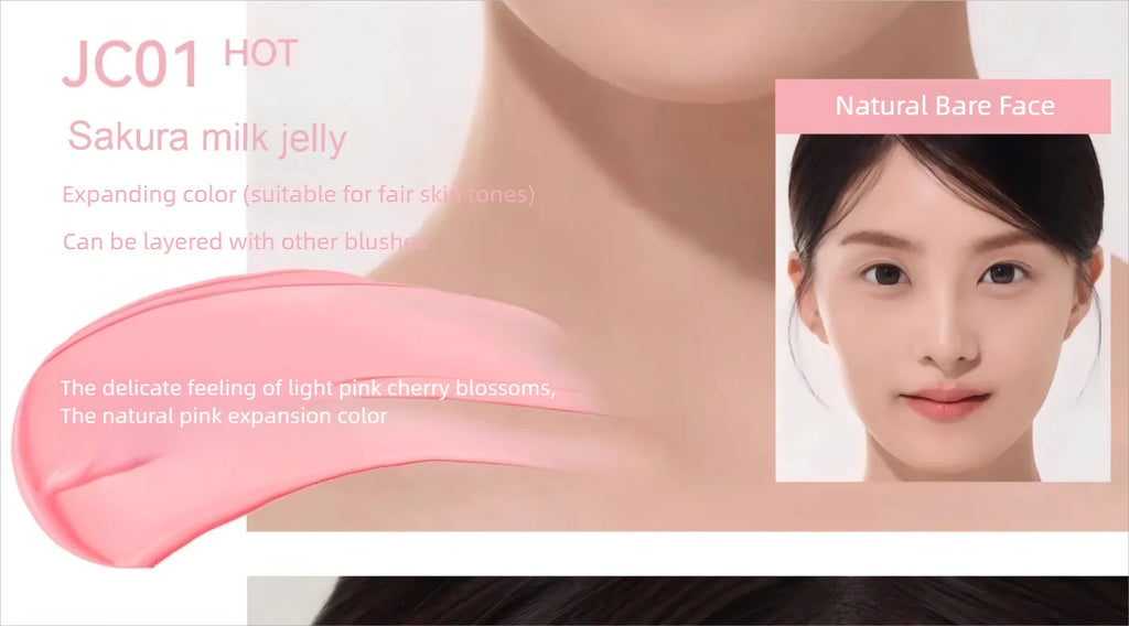 Róż do policzków Kolorowy makijaż twarzy Płynny róż JC04
