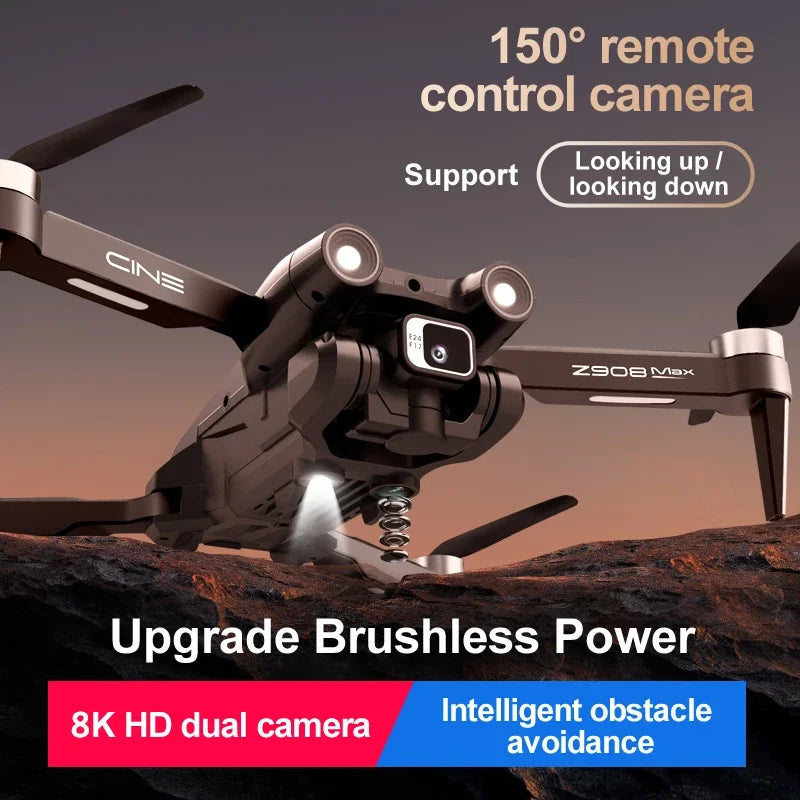 Z908 Pro /MAX Drone 8K Podwójna kamera ESC Profesjonalne kamery Dron Optyczne pozycjonowanie przepływu Unikanie przeszkód Quadcopter