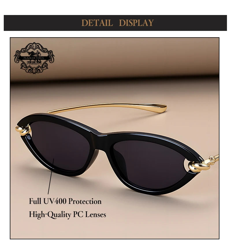 Modne luksusowe damskie okulary cat eye  UV400.