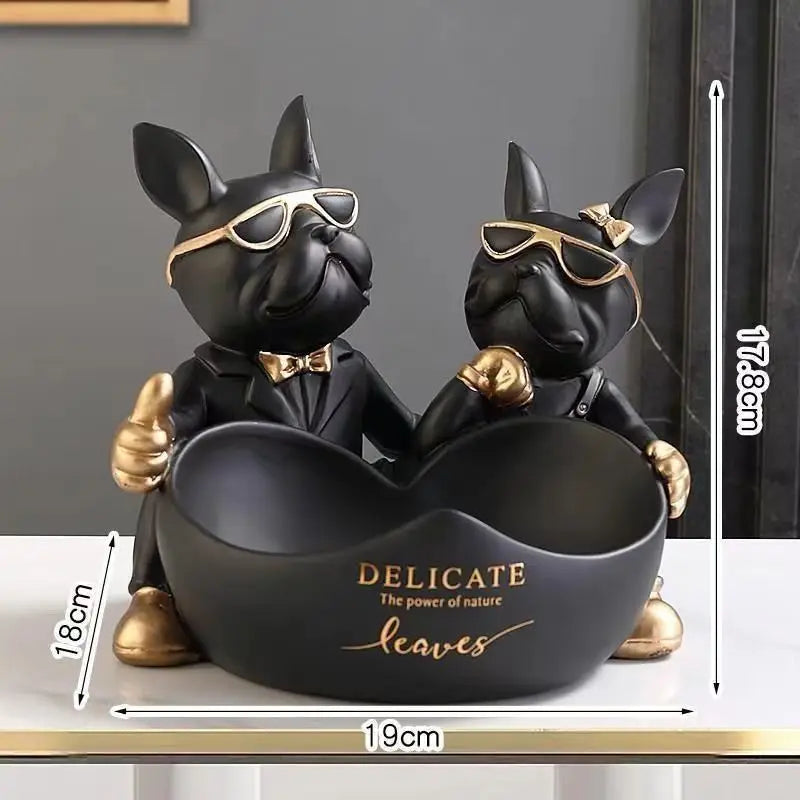 Ozdoby do przechowywania w kształcie serca z motywem psów.