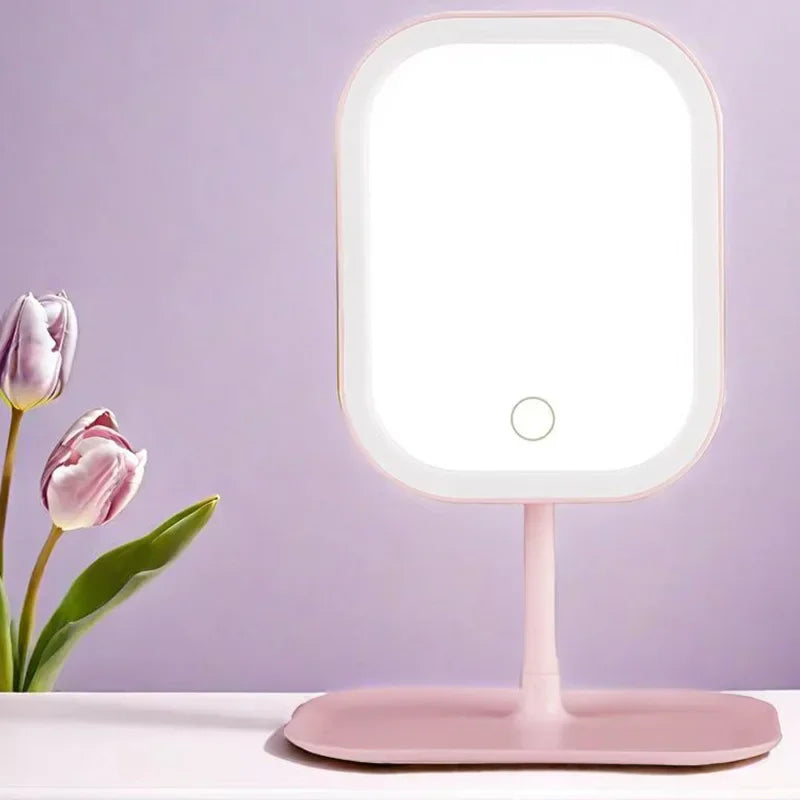 Designerskie lusterko kosmetyczne Trzy kolory LED Lusterko do makijażu