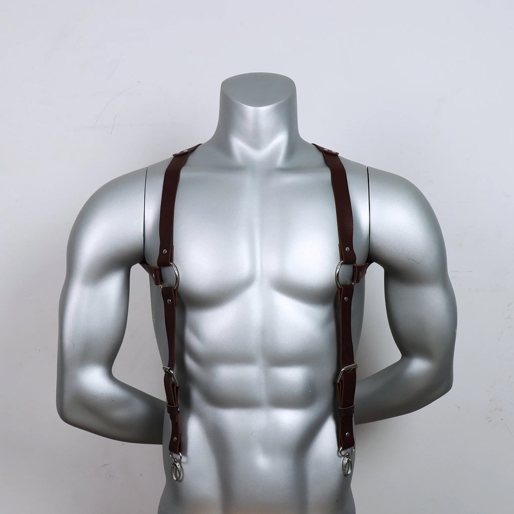 Szelki Męskie do spodni skórzane. Dwa kolory , brązowe i czarne