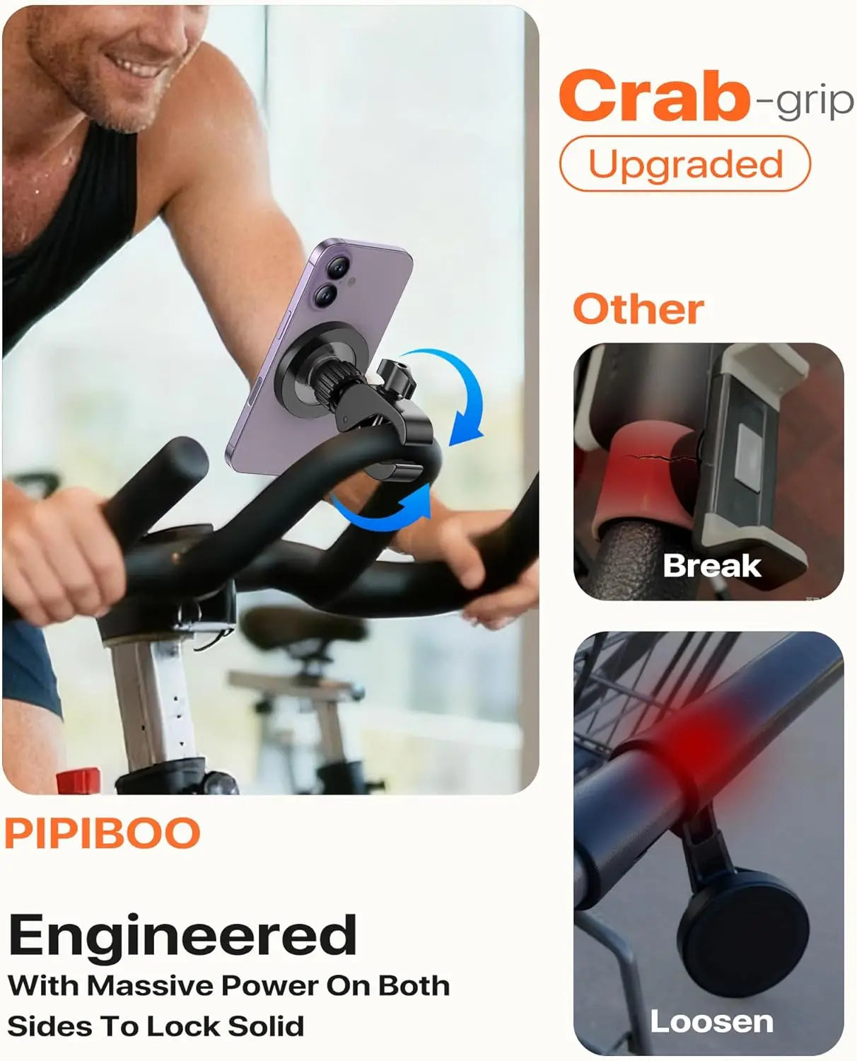 Magnetický držiak na telefón s otočným uchytením na riadidlá, príslušenstvo MagSafe, pre bežné bicykle, kočíky a rotopedy Peloton.