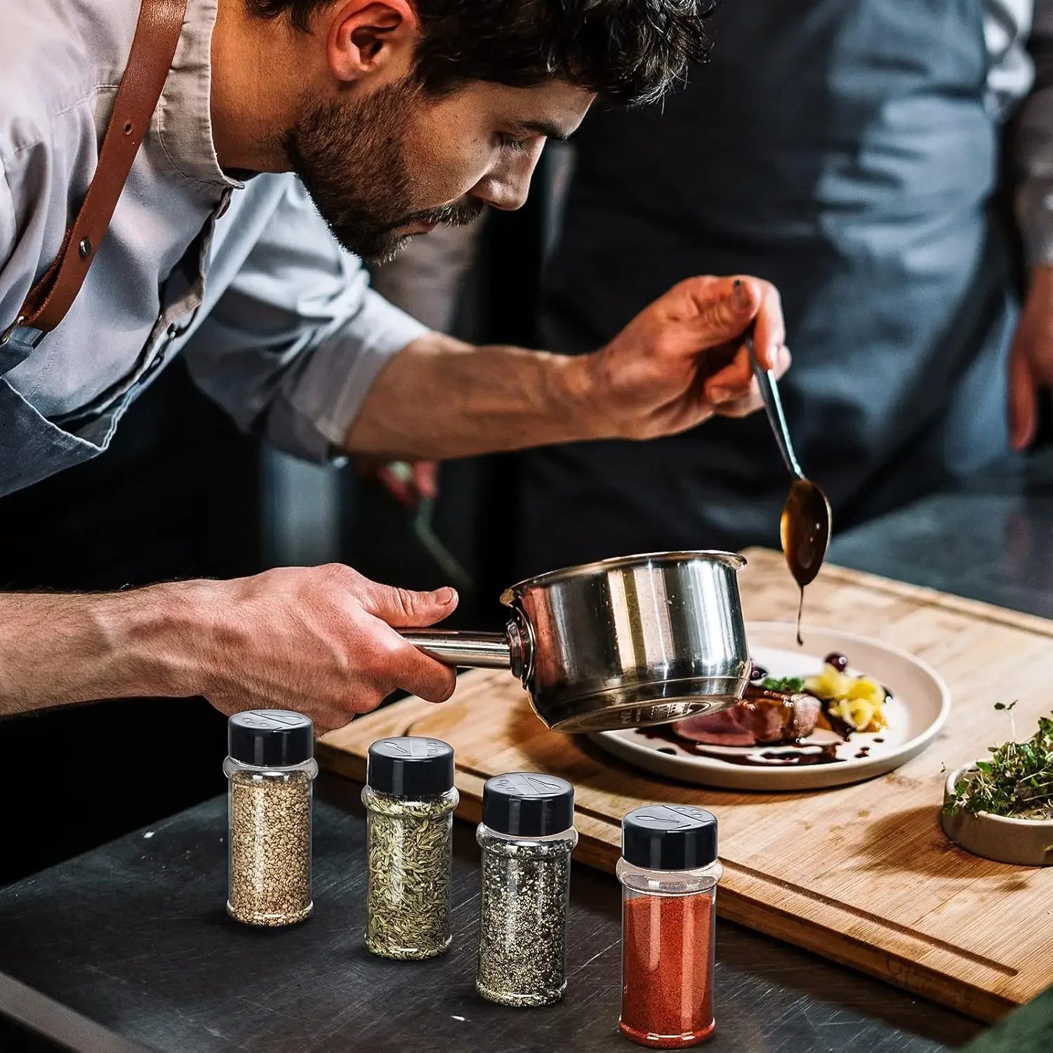 Przezroczyste butelki na przyprawy Solniczki i pieprzniczki Plastikowe