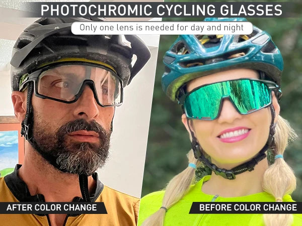 Okulary rowerowe fotochromatyczne męskie/damskie szosowe.