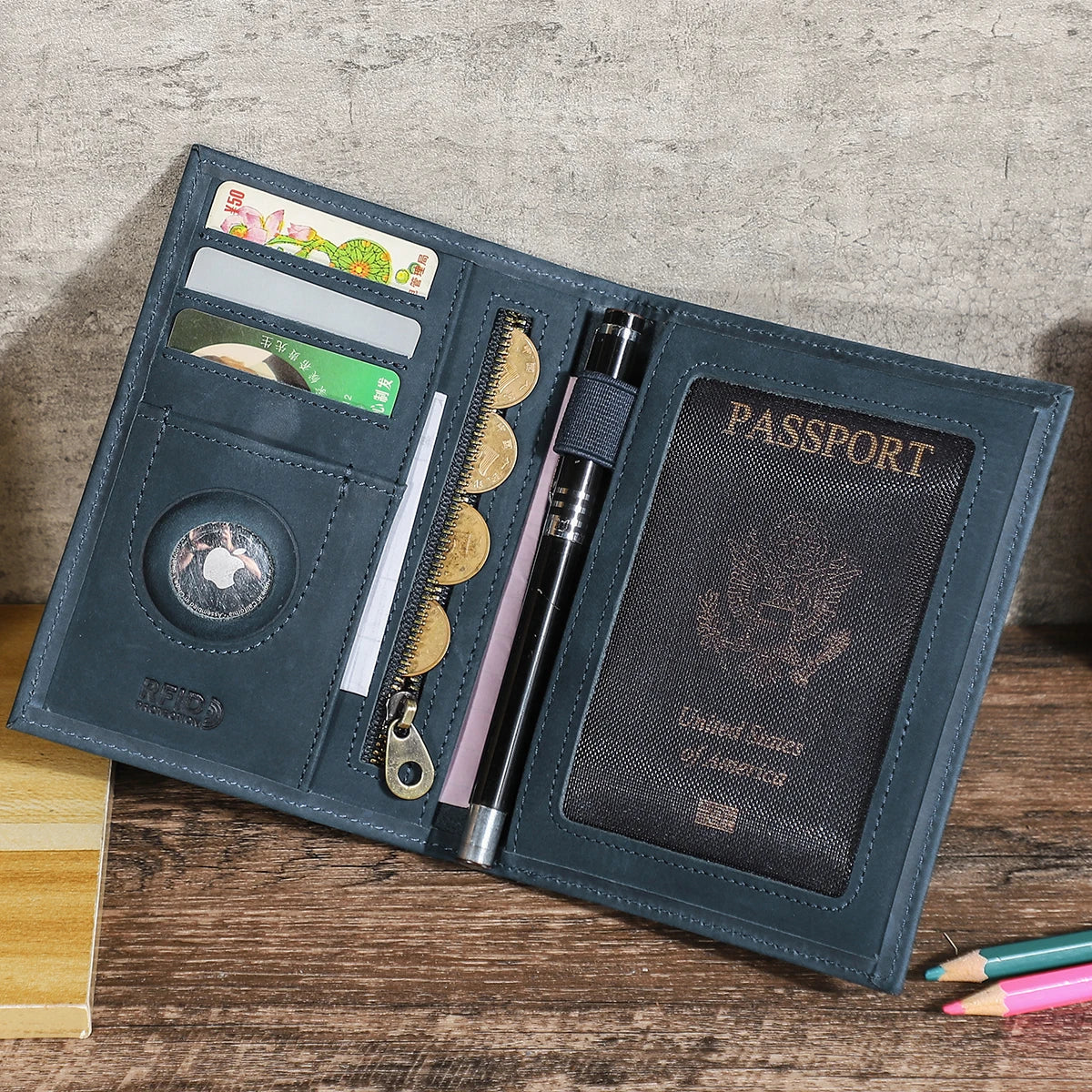 Portfel CONTACT na paszport ,etui na karty, podróżny dla mężczyzn.