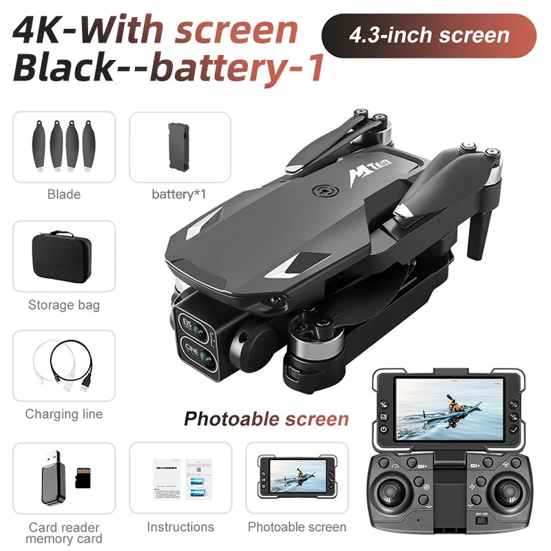Dla Xiaomi M10 Rc 4K Drone 8K Profesjonalna podwójna kamera HD z ekranem FPV WIFI Bezszczotkowy silnik Quadcopter z funkcją omijania przeszkód Zabawki