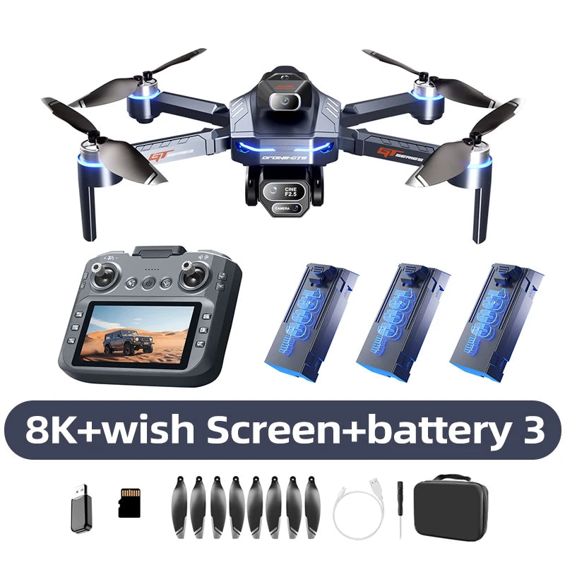 Xiaomi Mijia GT8 Drone 4K Profesjonalna kamera 8K Lotniczy FPV Unikanie przeszkód z dużym ekranem Pilot zdalnego sterowania Składany RC Dron