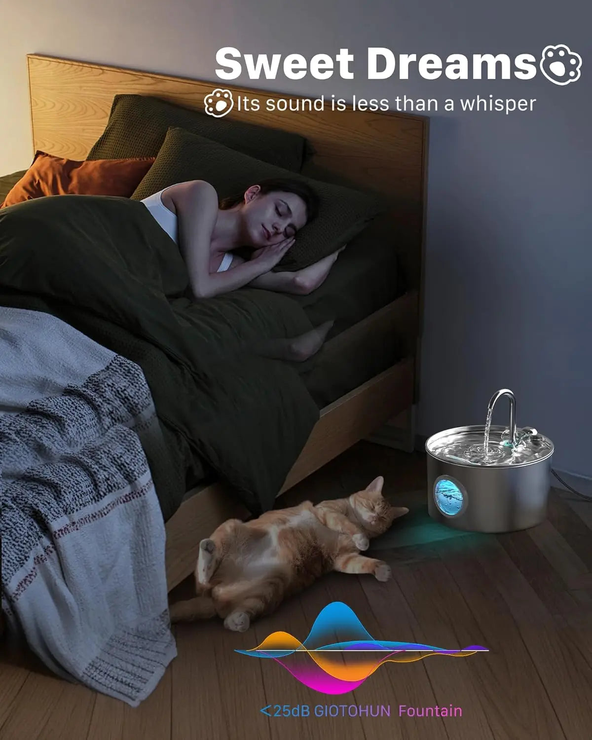 Fontanna dla kotów Fontanna ze stali nierdzewnej.