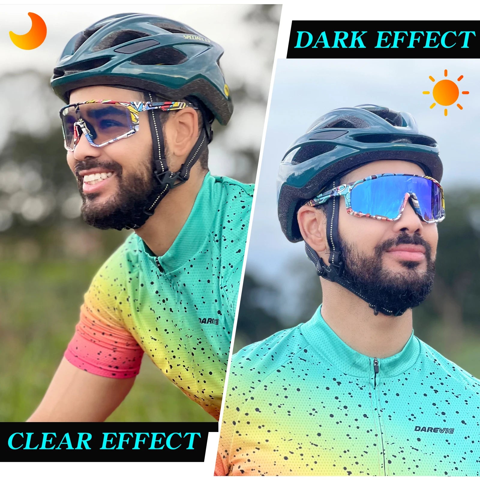 Okulary rowerowe fotochromatyczne męskie/damskie szosowe.