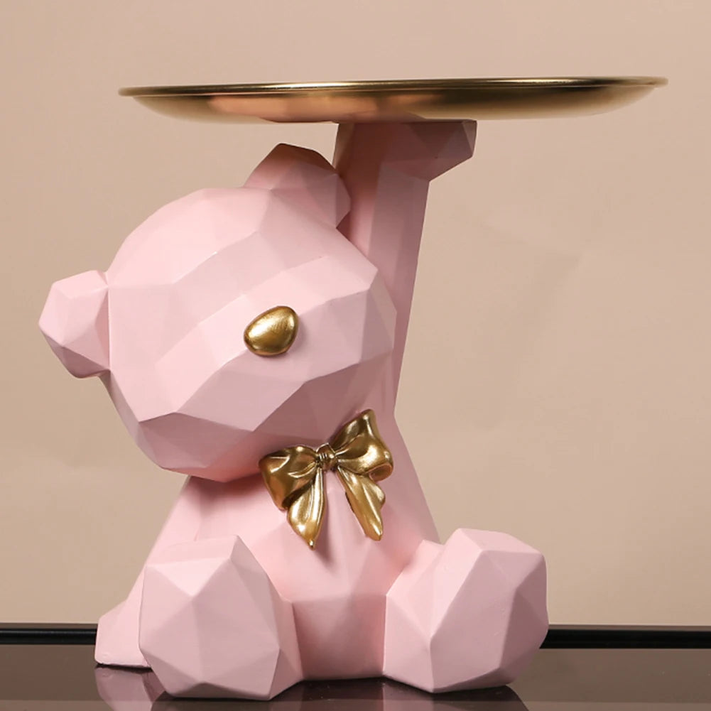 Geometryczna figurka niedźwiedzia na klucze Dekoracja wejściowa , na biurko.