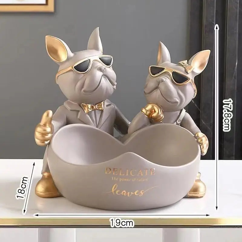 Ozdoby do przechowywania w kształcie serca z motywem psów.