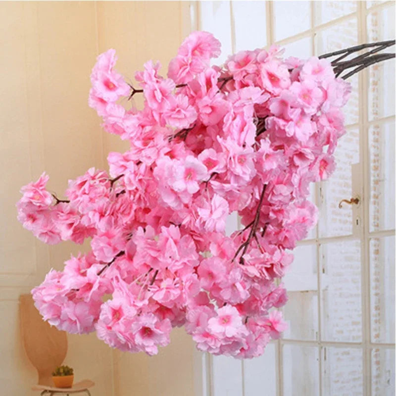 5 sztuk sztucznych gałęzi wiśniowych Sakura z jedwabiu DIY .Domowa dekoracja salonu