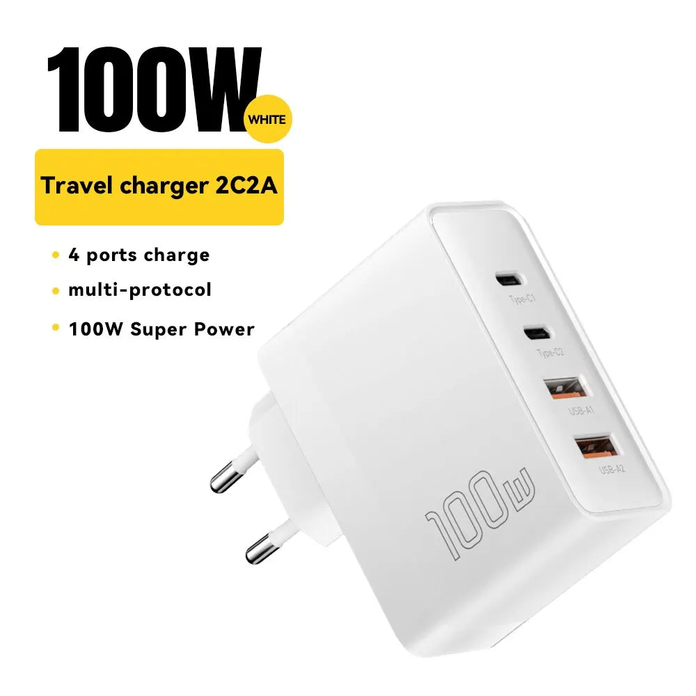 Nabíjačka Essager 100W GaN USB typu C PD QC Quick Charge 4.0 3.0 typu C rýchle nabíjanie pre iPhone 14 13 12 Xiaomi Macbook