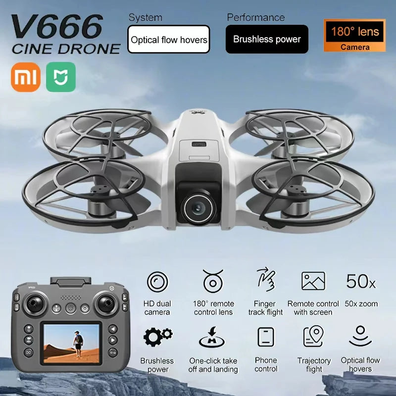 Xiaomi Mjia MINI V666 Drone 4K Profesjonalny WIFI 5G Dron z funkcją omijania przeszkód Bezszczotkowy Tryb bezgłowicowy RC Quadcopter Zabawki