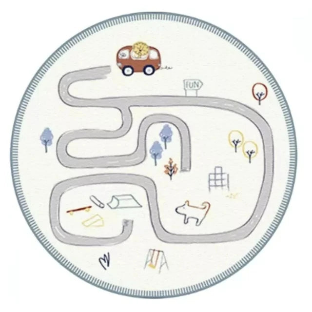 Okrągły puszysty dywan do zabawy dla dzieci z alfabetem, miękkie do sypialni dla dzieci .