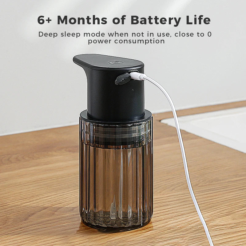 Automatický dávkovač tekutého mydla, nabíjateľný bezdotykový dávkovač pracieho prostriedku s USB.