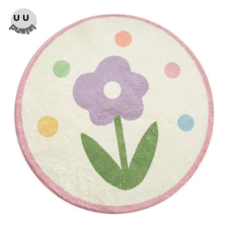 Okrągły puszysty dywan do zabawy dla dzieci z alfabetem, miękkie do sypialni dla dzieci .