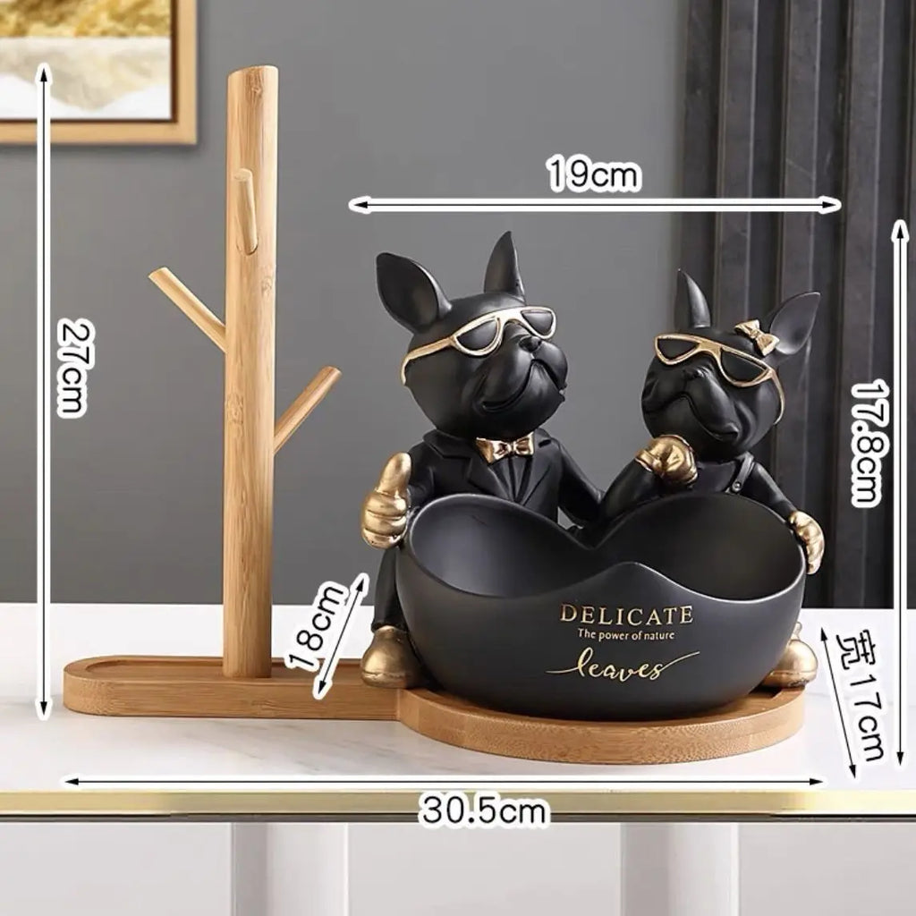 Ozdoby do przechowywania w kształcie serca z motywem psów.