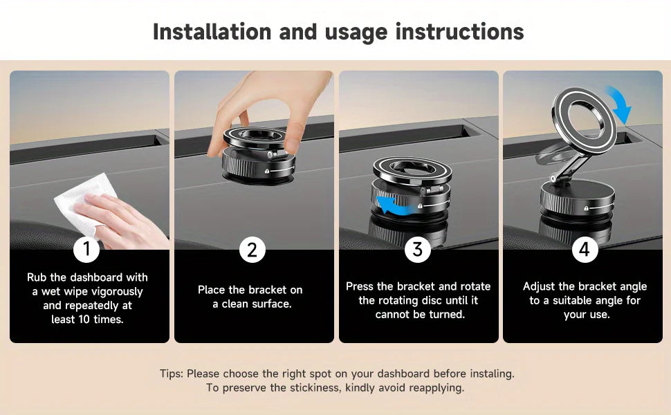 Magnetyczny uchwyt samochodowy z przyssawką do Magsafe 360° Regulowany magnetyczny uchwyt samochodowy do telefonu Składany uchwyt samochodowy wielkości kieszeni