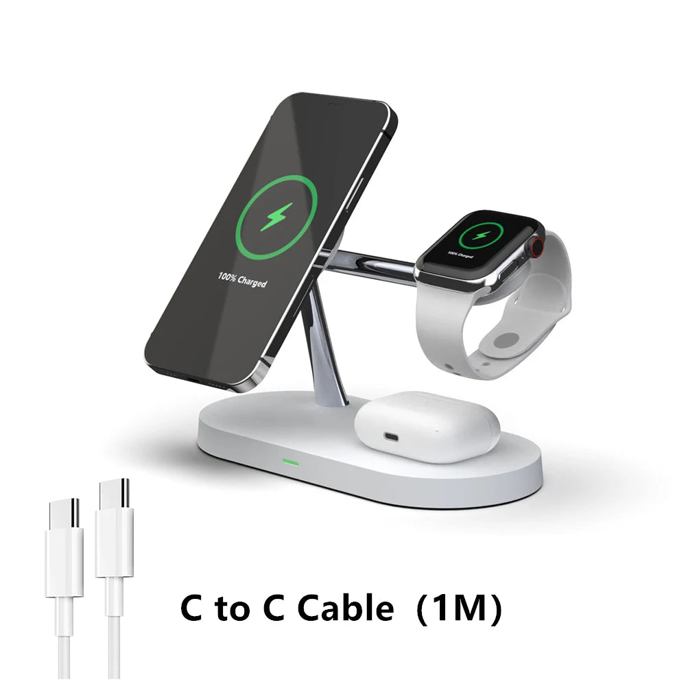 Bezprzewodowa ładowarka 3 w 1 dla iPhone'a 12/13/14/15/16/17 Szybka stacja ładująca dla Apple Watch 10 9 8 7 6 5 4 Airpods 2 3 Pro