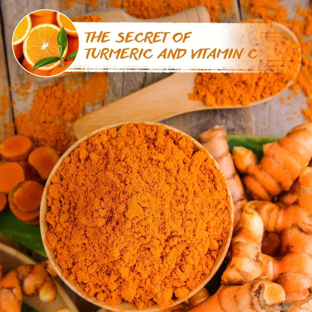 Maseczka złuszczająca z witaminą C z kurkumą poprawiająca pory.