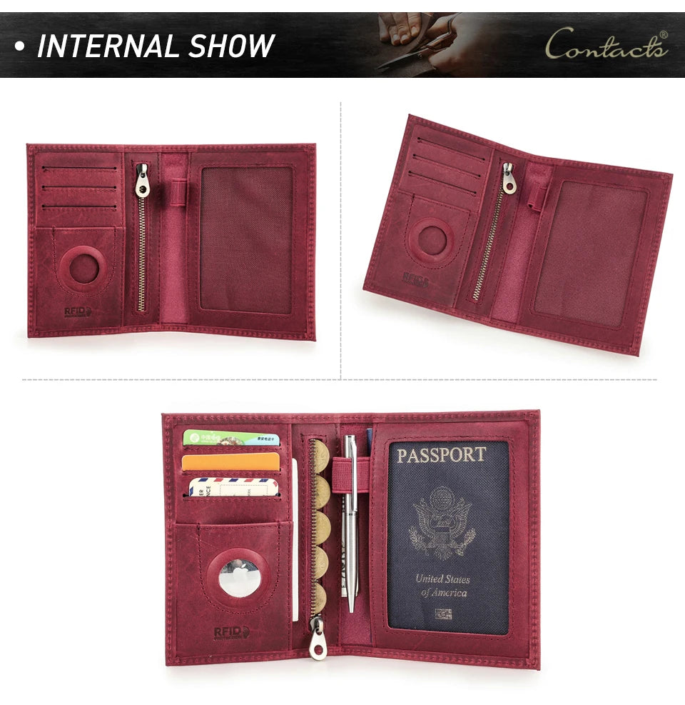 Portfel CONTACT na paszport ,etui na karty, podróżny dla mężczyzn.