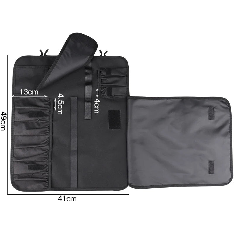 16-komorowa torba na noże szefa kuchni do użytku na świeżym powietrzu.