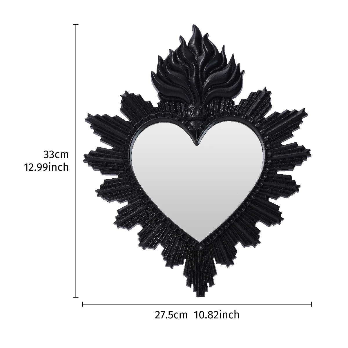 Prosty wiszący wisiorek dekoracyjny w kształcie płomienia świętego serca, ręcznie wykonane lustro wiszące.
