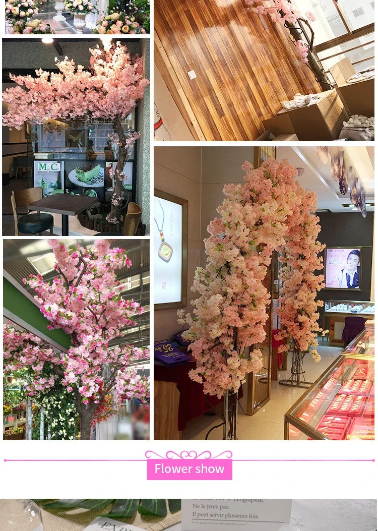 5 sztuk sztucznych gałęzi wiśniowych Sakura z jedwabiu DIY .Domowa dekoracja salonu