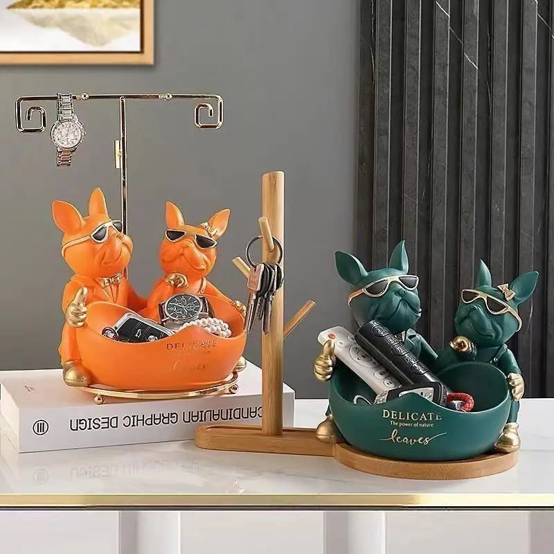 Ozdoby do przechowywania w kształcie serca z motywem psów.