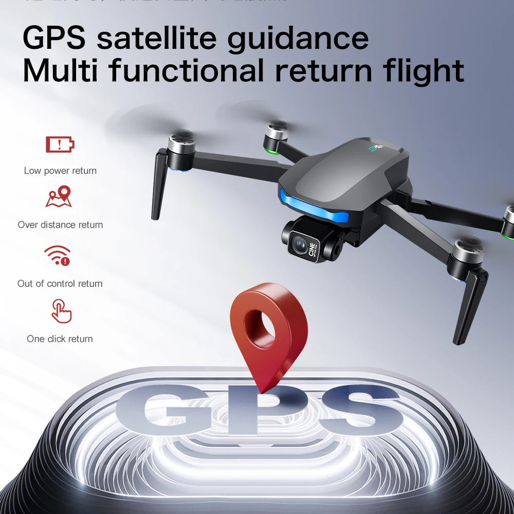 Nowy dron S-X1 MAX GPS z profesjonalną kamerą 4K, 3-osiowym gimbalem, bezszczotkowym silnikiem FPV i dużym ekranem zdalnego sterowania oraz składaną konstrukcją.