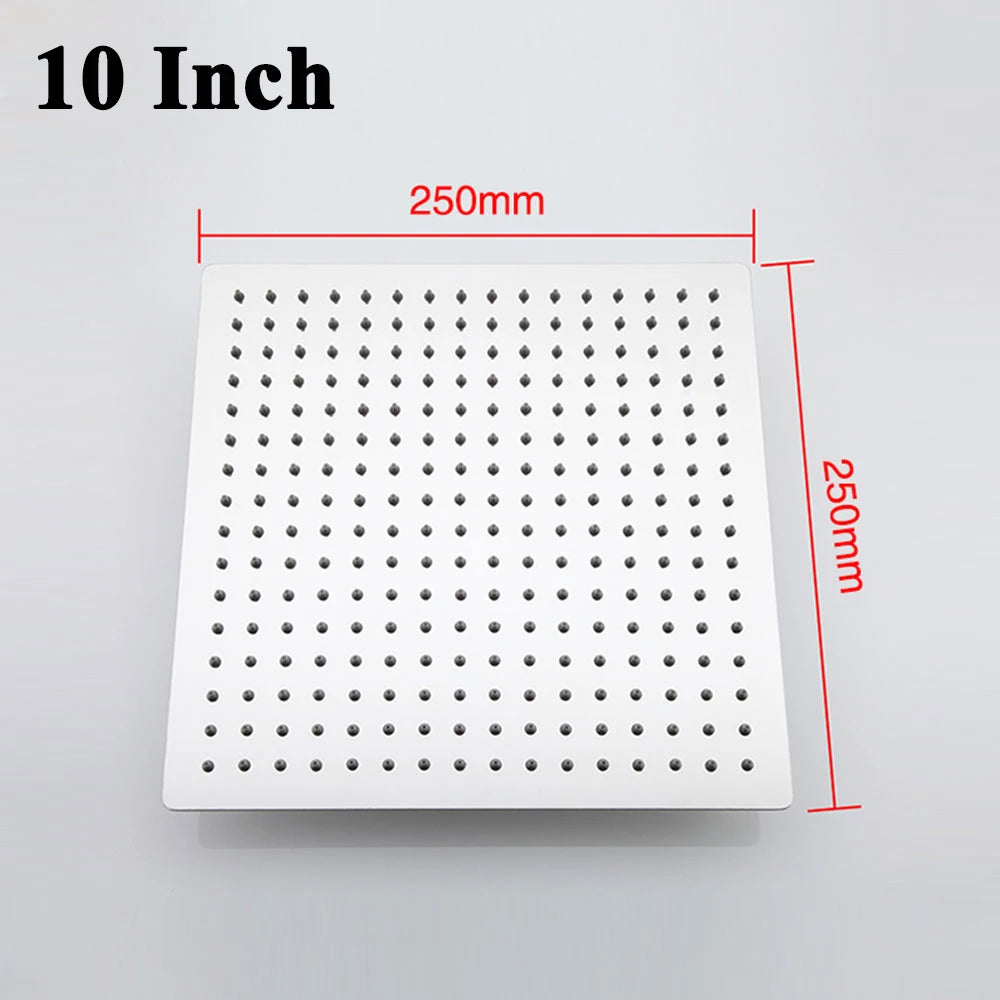 Štvorcová sprchová hlavica z nehrdzavejúcej ocele