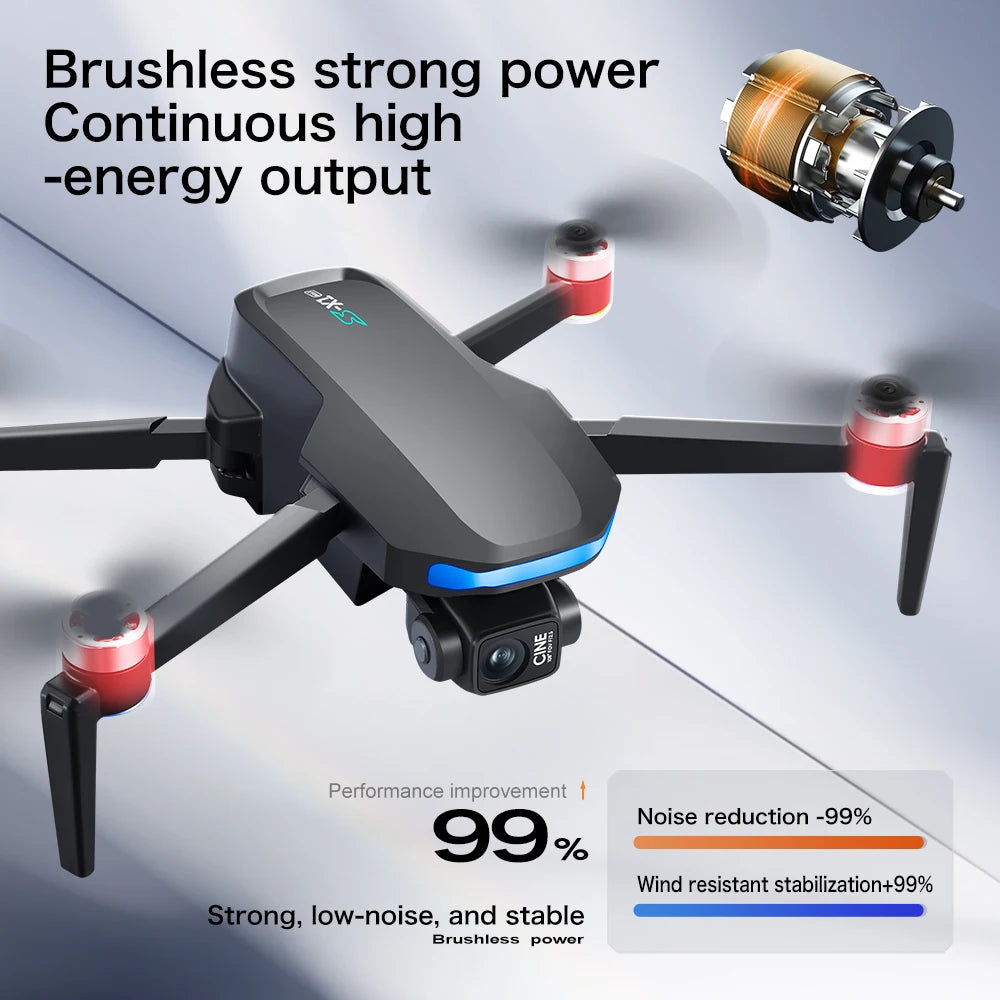 Nowy dron S-X1 MAX GPS z profesjonalną kamerą 4K, 3-osiowym gimbalem, bezszczotkowym silnikiem FPV i dużym ekranem zdalnego sterowania oraz składaną konstrukcją.