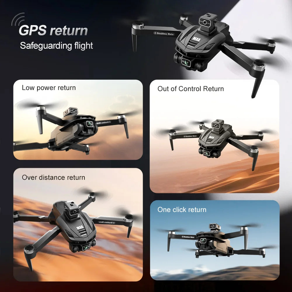 Pro MAX Dron GPS 8K Profesjonalna kamera HD 5G WIFI FPV 360° Unikanie przeszkód Bezszczotkowy Duży ekran.