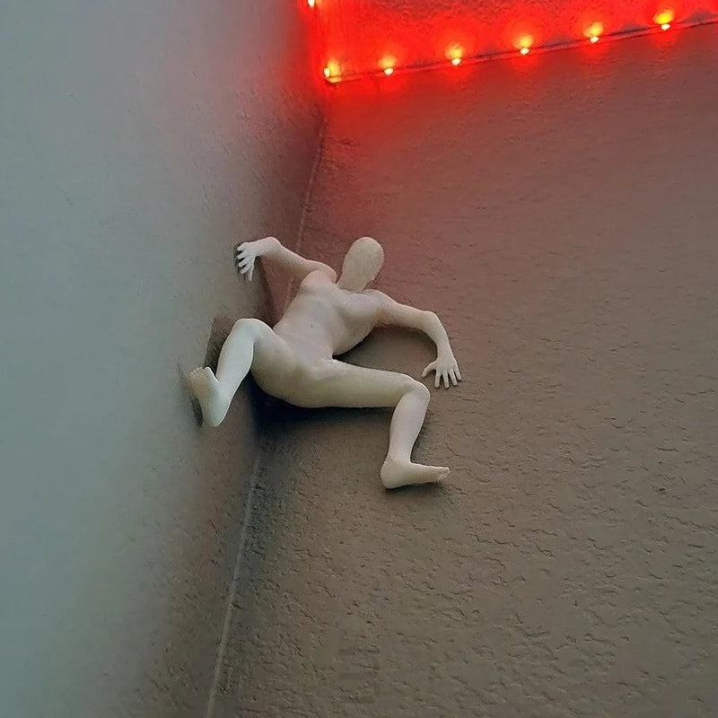 Nowoczesna kreatywna dekoracja narożna Figurka „Zaskoczony” Rzeźba narożna Wspinacz.