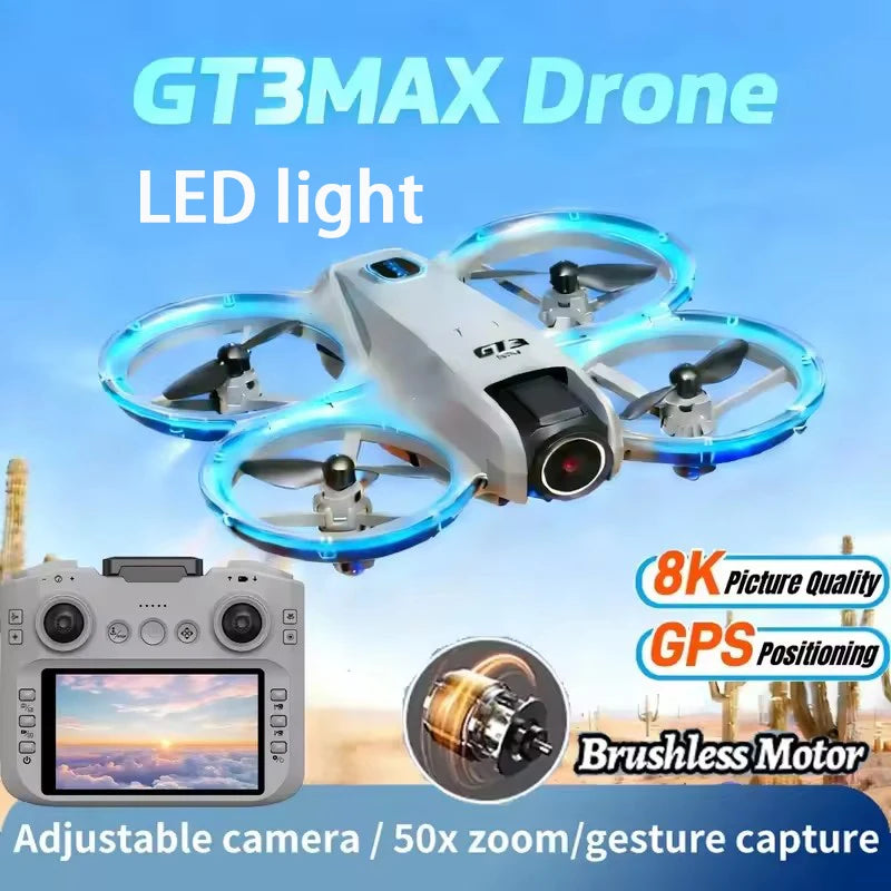 GT3 Max Mini Drone 8K Profesjonalny podwójny aparat Tryb bezgłowicowy Unikanie przeszkód WiFi FPV Dron 360° Flip Quadcopter Zabawki dla dzieci