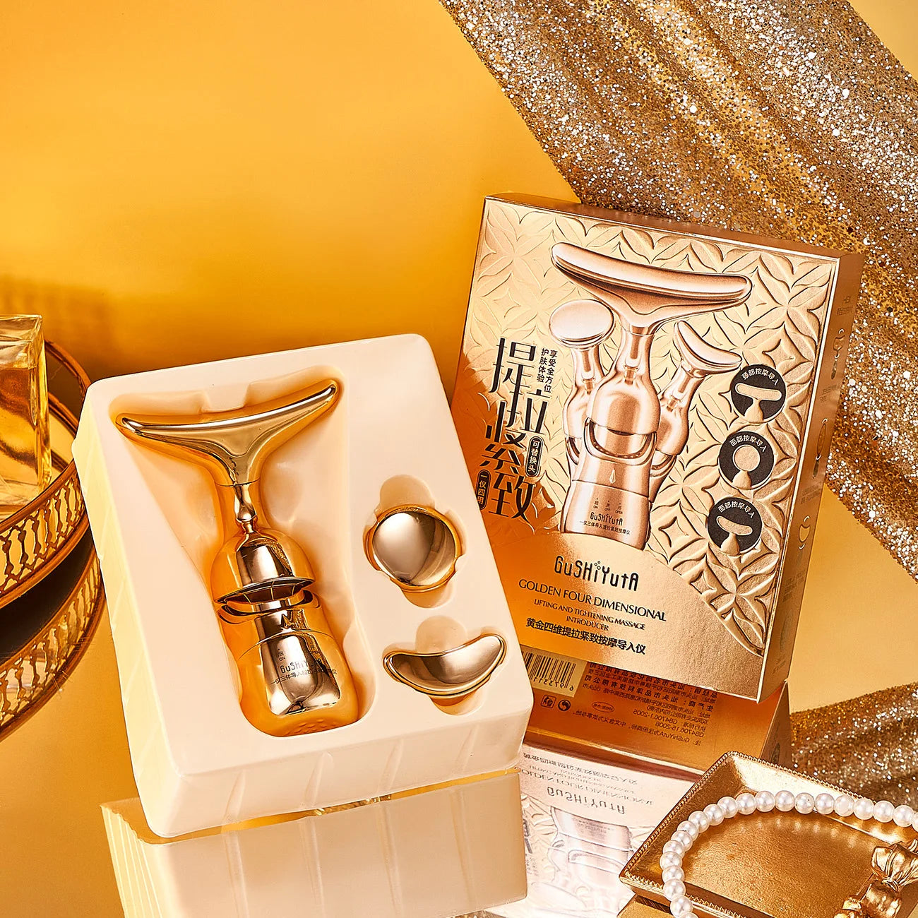 3-głowicowy masażer ujędrniający do twarzy do pielęgnacji skóry.