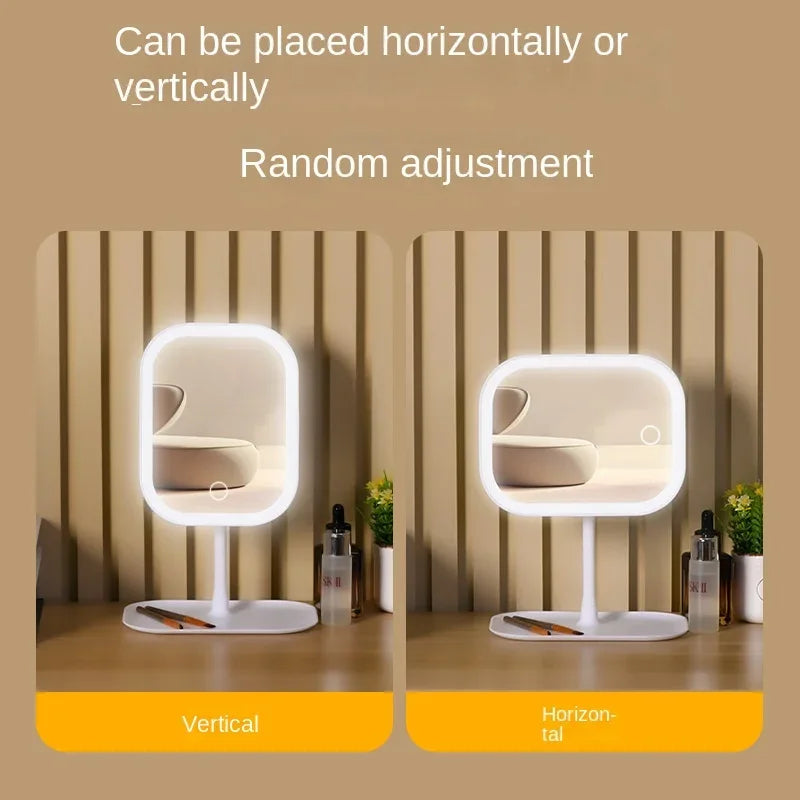 Designerskie lusterko kosmetyczne Trzy kolory LED Lusterko do makijażu