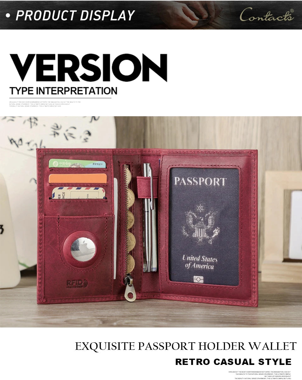Portfel CONTACT na paszport ,etui na karty, podróżny dla mężczyzn.